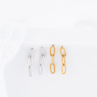 Paperclip Earrings- gold and silver studio 