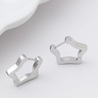Born To Be A Star Huggie Earrings-silver studio 