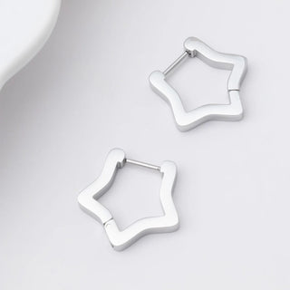 Born To Be A Star Huggie Earrings- silver studio 