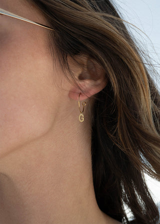 Mini Hoop Initial Earrings