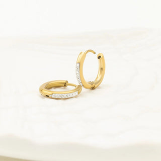 CZ Mini Huggie Hoop Earrings- gold studio 