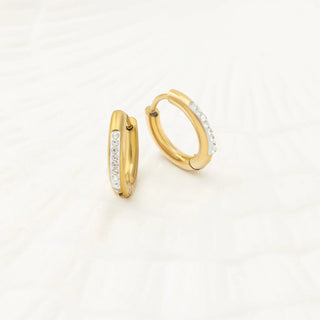 CZ Mini Huggie Hoop Earrings- gold studio 