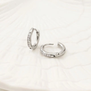 CZ Mini Huggie Hoop Earrings- stainless studio 
