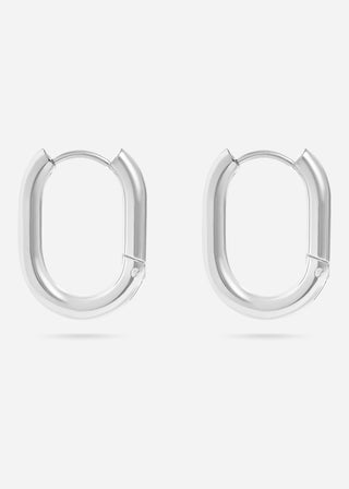 Oval Huggie Hoop Earrings