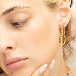 14K Gold Filled PLUS™ Interlocked Oval Pendant Earrings- Model