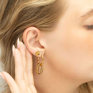14K Gold Filled PLUS™ Interlocked Oval Pendant Earrings- Model