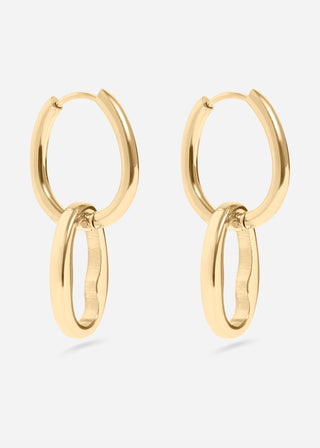 Interlocked Oval Huggie Earrings