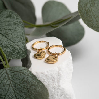 Classic Heart Huggie Charm Earrings