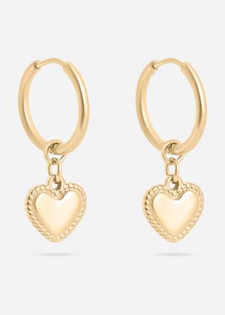 Classic Heart Huggie Hoop Earrings