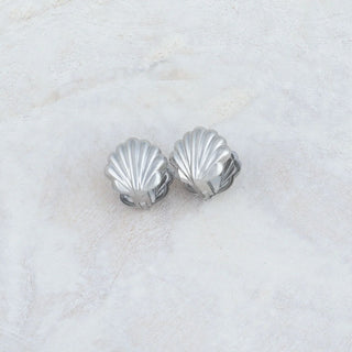 Shell Huggie Earrings- silver studio