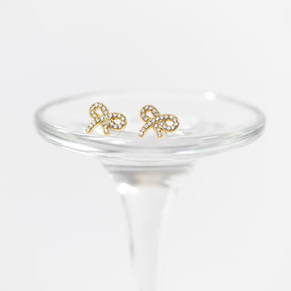 CZ Bow Stud Earrings