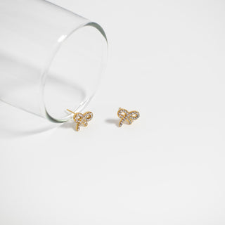 CZ Bow Stud Earrings