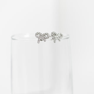 CZ Bow Stud Earrings