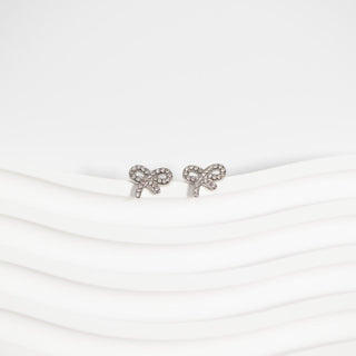 CZ Bow Stud Earrings