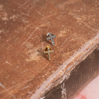 Round Stone Cross Earrings- Studio