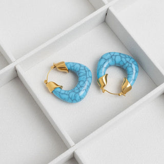 Turquoise Chunky Hoop Earrings