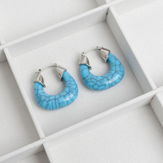 Turquoise Chunky Hoop Earrings