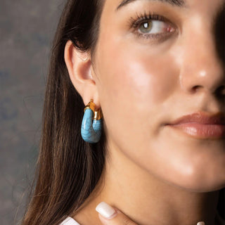 Turquoise Chunky Hoop Earrings