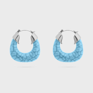 Turquoise Chunky Hoop Earrings