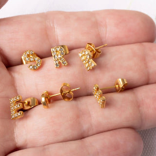 Initial Stud Earrings