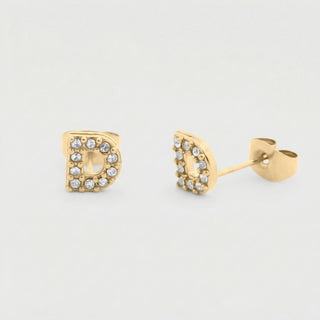 Initial Stud Earrings