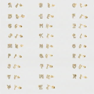 Initial Stud Earrings