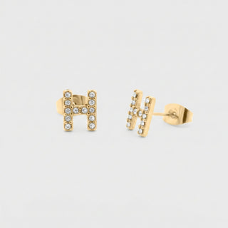 Initial Stud Earrings