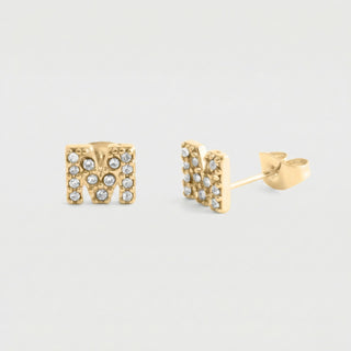 Initial Stud Earrings