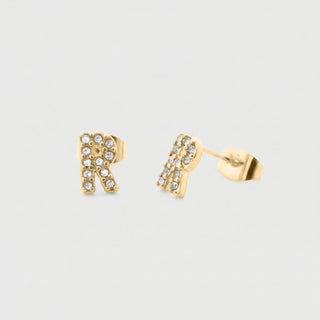 Initial Stud Earrings