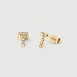 Initial Stud Earrings