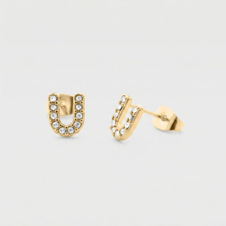 Initial Stud Earrings