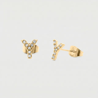 Initial Stud Earrings