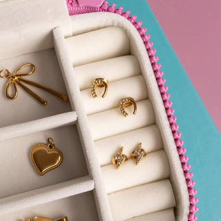 CZ Horse Shoe Earrings