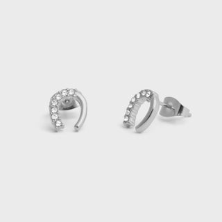 CZ Horse Shoe Earrings