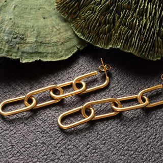 Dangle Paperclip Stud Earrings