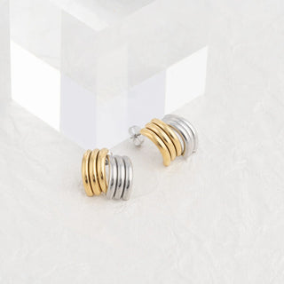 Abstract Earring- mixed metal studio 
