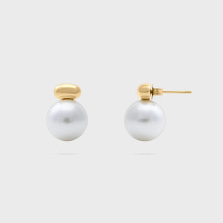 12mm Glass Pearl Stud Earrings - Main