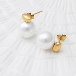 12mm Glass Pearl Stud Earrings - Studio