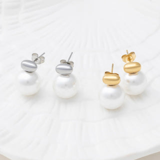 12mm Glass Pearl Stud Earrings - Studio