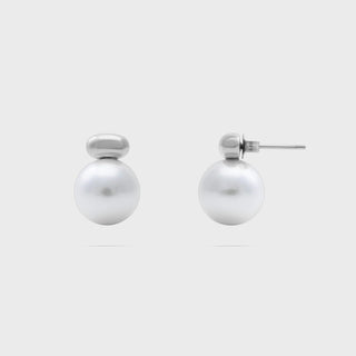 12mm Glass Pearl Stud Earrings - Main