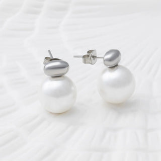 12mm Glass Pearl Stud Earrings - Studio