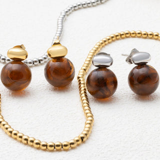 Tortoise Shell Stud Earrings - Studio
