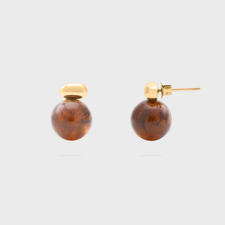 Tortoise Shell Stud Earrings - Main