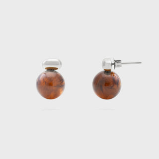 Tortoise Shell Stud Earrings - Main