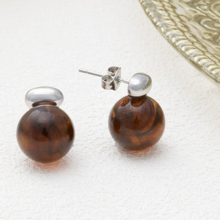 Tortoise Shell Stud Earrings - Studio