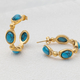 Turquoise Stone Earrings - studio