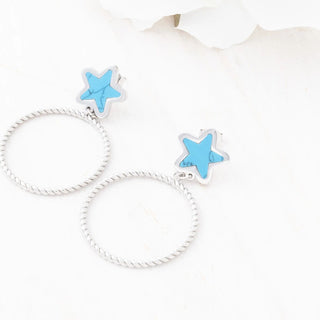 Turquoise Star Hoop Earrings- Studio