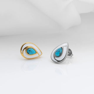 Turquoise Tear Drop Stud Earrings - Studio