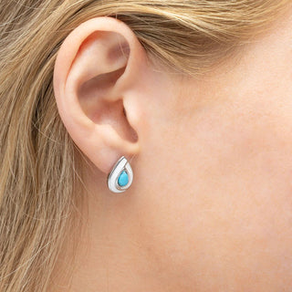 Turquoise Tear Drop Stud Earrings - Moden