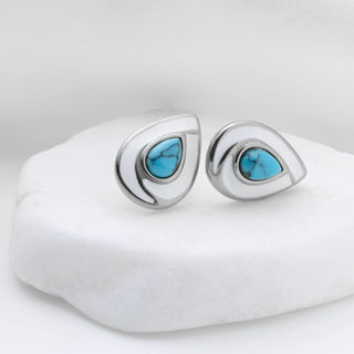 Turquoise Tear Drop Stud Earrings - Studio